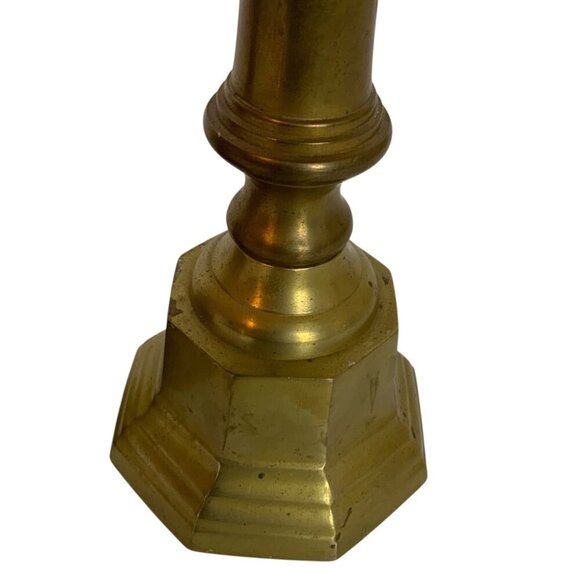 Vintage Brass Candlestick Holders Set Of 3 Graduated Heights Made in India - Picture 6 of 7